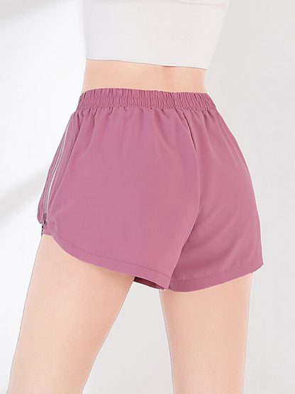 Custom woman athletic Shorts Fake 2 Piece Set Black Running shorts - Image 5