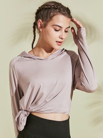 Custom women hoodies sports loose spring and autumn thin open-end sweatshirt - Image 2