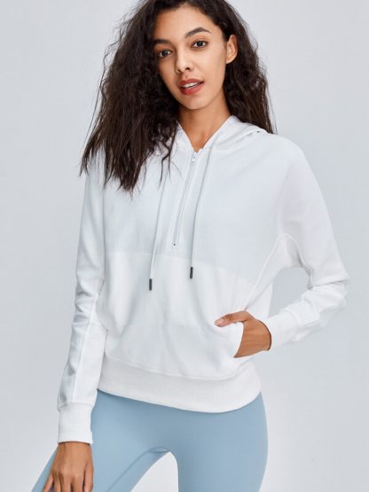Custom women sports hoodies comfortable thin with pockets sweatshirt - Image 2