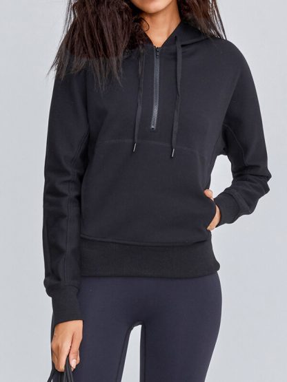 Custom women sports hoodies comfortable thin with pockets sweatshirt - Image 5