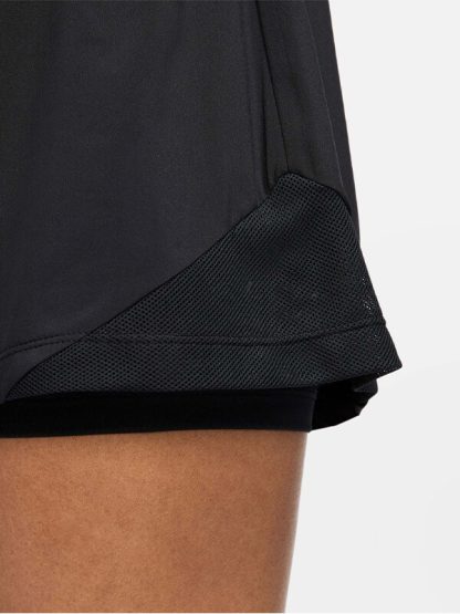 Custom women's stitching mesh athletic shorts striped elastic belt - Image 3