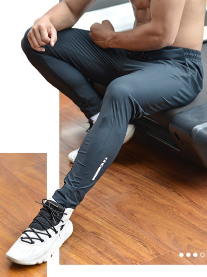 Custom workout pants with pockets quick-drying black track jogger pants - Image 5