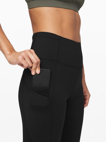 Custom yoga pants with pockets high waisted black gym legging - Image 2
