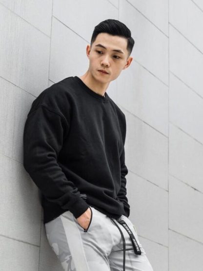 Customize your own green loose top with logo crew neck sweatshirt - Image 2