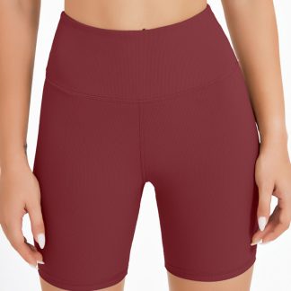 Custom yoga shorts ribbed women's high waisted biker shorts