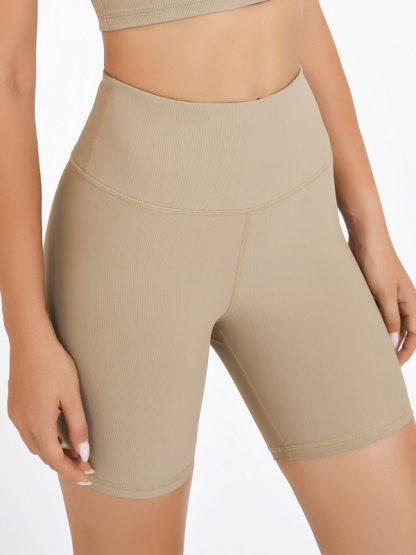 Custom yoga shorts ribbed women's high waisted biker shorts - Image 4