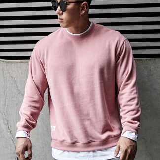 Customize your own sweatshirt fake two-piece pink long-sleeved top