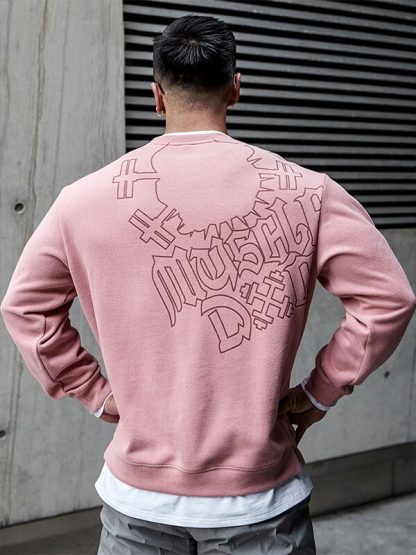 Customize your own sweatshirt fake two-piece pink long-sleeved top - Image 2