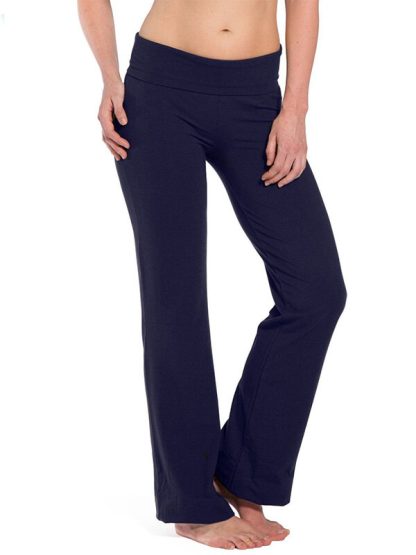 Customized fold over yoga pants baggy cotton plain yoga pants