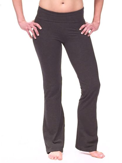 Customized fold over yoga pants baggy cotton plain yoga pants - Image 3