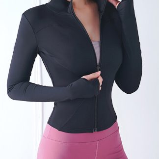 Cheap Custom Sports Jackets Black Full-Zip Fitness Wear