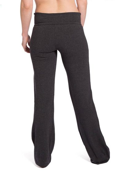 Customized fold over yoga pants baggy cotton plain yoga pants - Image 4