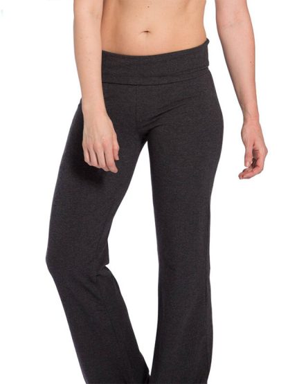 Customized fold over yoga pants baggy cotton plain yoga pants - Image 5