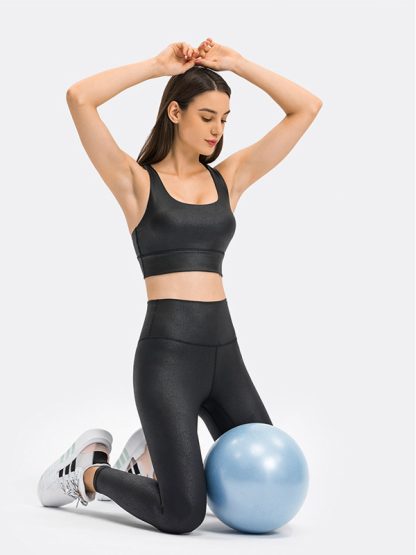 Customwomen gym wear best hot stamping activewear set