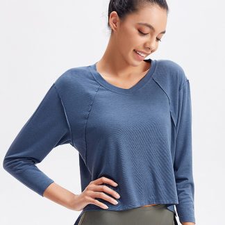 Cheap custom sports t shirts v-neck loose running top
