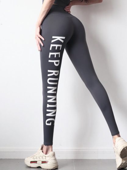 Cheap custom text yoga pants high waisted Hip lift legging