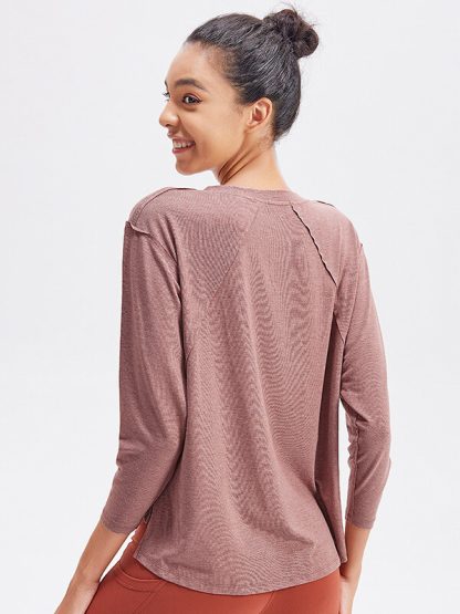 Cheap custom sports t shirts v-neck loose running top - Image 4