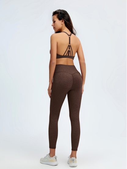 Fitness wear suppliers China sexy cross strap bra and leggings set - Image 2