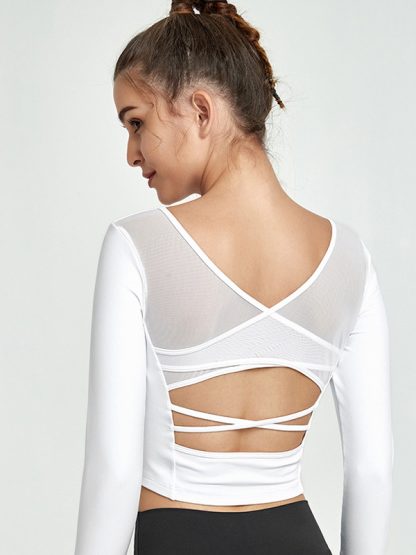 Gym clothes custom China mesh stitching yoga clothes - Image 5