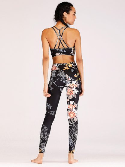Gym clothing custom china printed strappy sports yoga bra