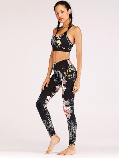 Gym clothing custom china printed strappy sports yoga bra - Image 2