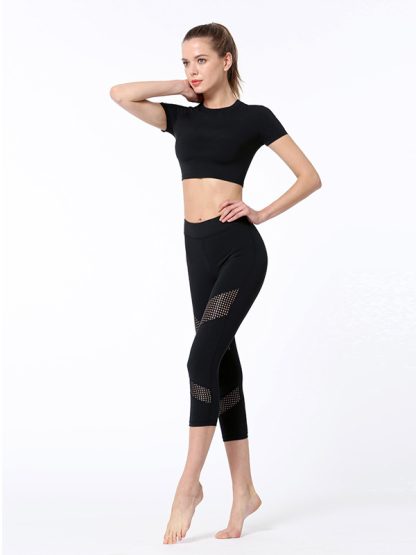 Gym clothing manufacturers short sleeve yoga clothing suit - Image 3