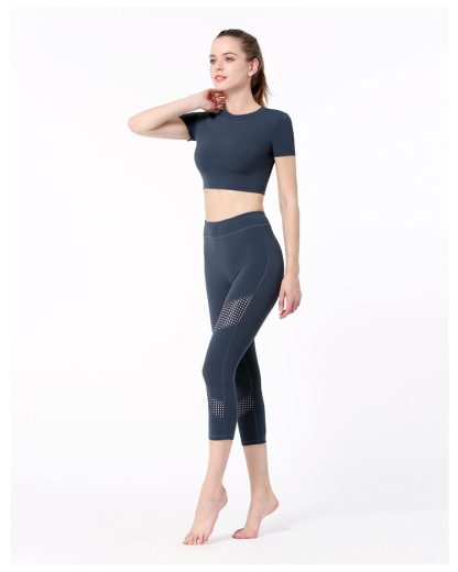 Gym clothing manufacturers short sleeve yoga clothing suit - Image 4