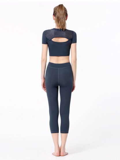 Gym clothing manufacturers short sleeve yoga clothing suit - Image 5
