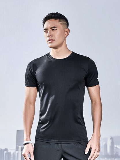 Gym t shirt wholesale blank crewneck short sleeve sport gym top - Image 4