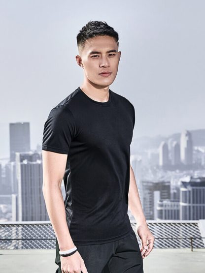 Gym t shirt wholesale blank crewneck short sleeve sport gym top - Image 5