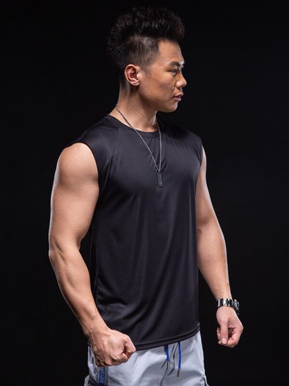 Gym tank tops custom men fitness active wear breathable workout tank tops - Image 2