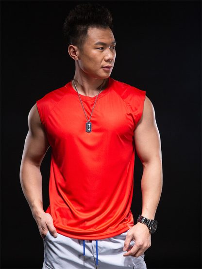Gym tank tops custom men fitness active wear breathable workout tank tops - Image 3