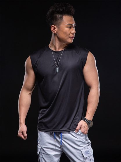 Gym tank tops custom men fitness active wear breathable workout tank tops - Image 4