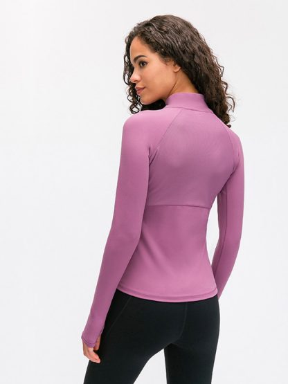 Gym wear custom china reversible brushed yoga track jacket - Image 4