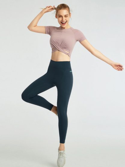Fitness apparel manufacturers custom short sleeve fit yoga clothing