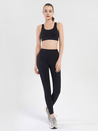Fitness clothing manufacturer China high waist nude gym wear - Image 6