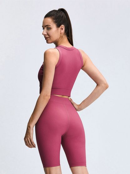 Fitness clothing manufacturer China sports bra and shorts set - Image 2