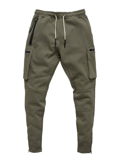 Mens plain track pants wholesale tapered jogging pants with big pockets - Image 5