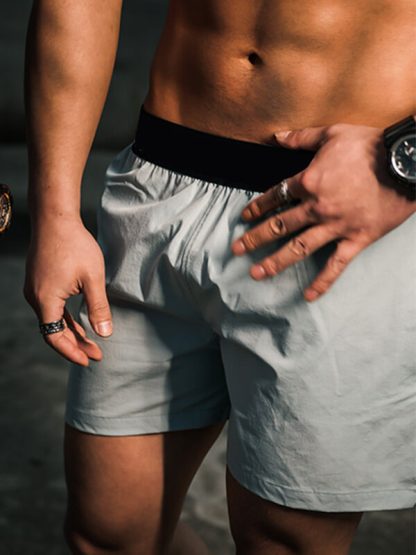Mens running shorts wholesale black elastic waist sweat jogger pants - Image 3