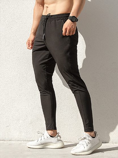 Nylon blank track pants wholesale men tapered jogger pants