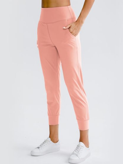 Nylon track pants custom dressy cropped? running pants pink