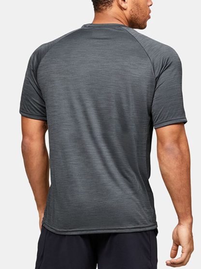 Plain gym wear wholesale short-sleeved polyester cationic sports t-shirts - Image 3