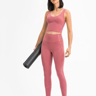 Plain gym wear custom sports bra and leggings set