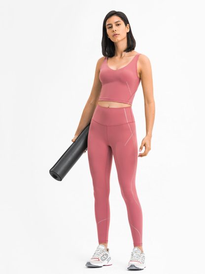 Plain gym wear custom sports bra and leggings set