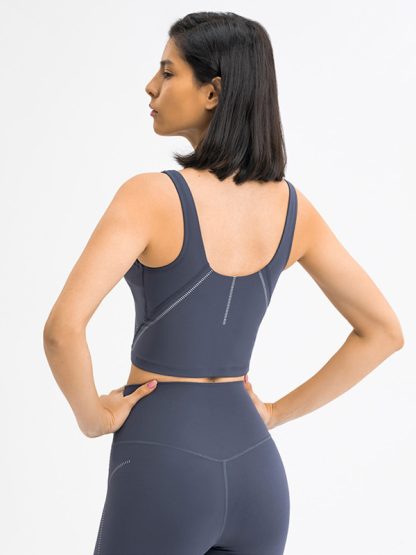 Plain gym wear custom sports bra and leggings set - Image 5