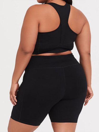 Plus size activewear sets custom tank style sports bra and shorts set - Image 2