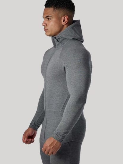 100 cotton sweatshirts wholesale funnel neck skinny hooded jackets - Image 2