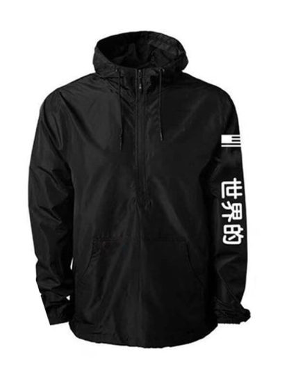 Satin sports jackets custom white with zipper top - Image 4