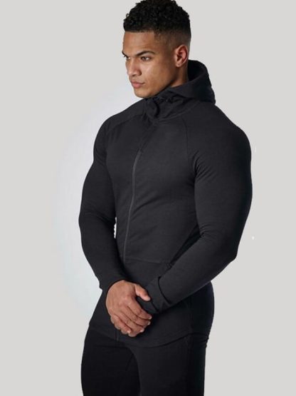 100 cotton sweatshirts wholesale funnel neck skinny hooded jackets - Image 3