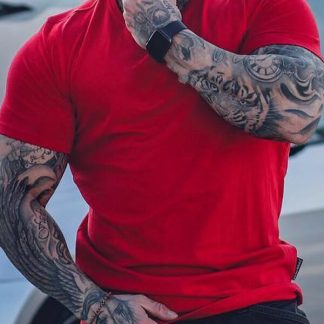Sports t shirt custom designs high quality men red gym top